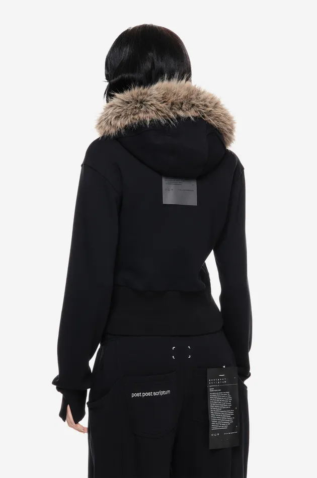 Хлопковое zip худи FUR OUTLINE