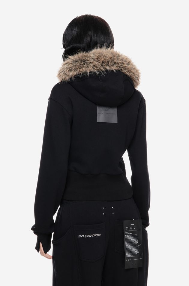 Хлопковое zip худи FUR OUTLINE