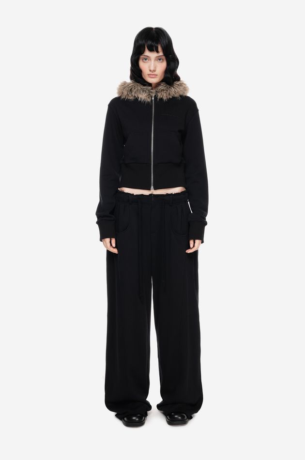 Хлопковое zip худи FUR OUTLINE