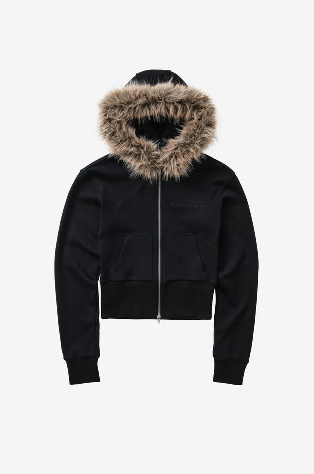 Хлопковое zip худи FUR OUTLINE