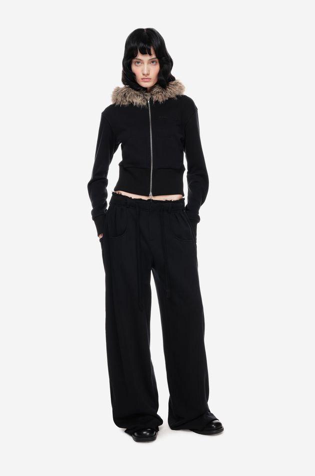 Хлопковое zip худи FUR OUTLINE