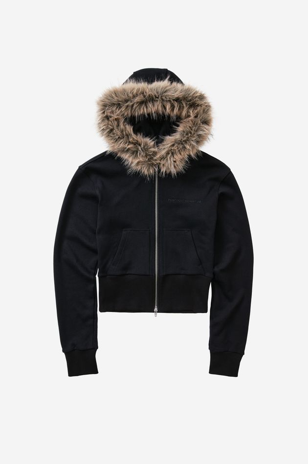 Хлопковое zip худи FUR OUTLINE